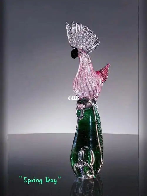 艺术水晶摆件纯手工制作的意大利鹦鹉摆件