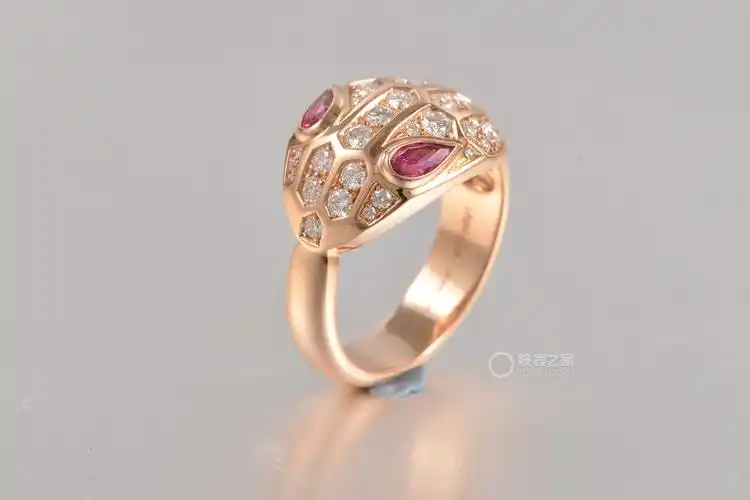 宝格丽serpenti18k玫瑰金戒指戒指