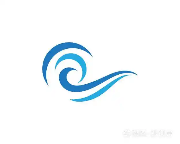 水波浪符号和图标标识模板矢量