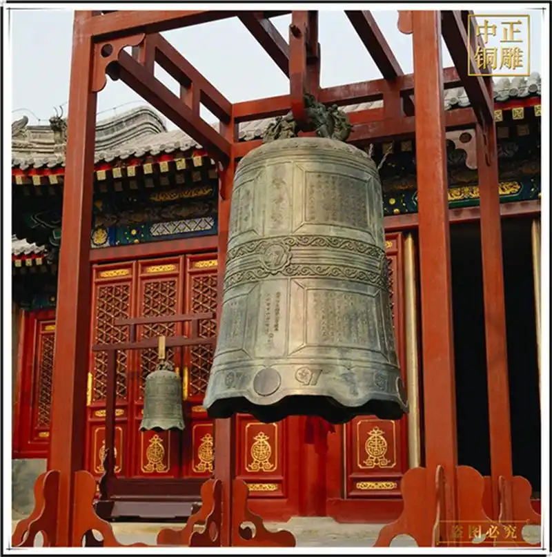 寺院大型仿古铜钟 寺庙宫观喇叭口铜钟 3米青铜钟雕塑 铸造是一种古老