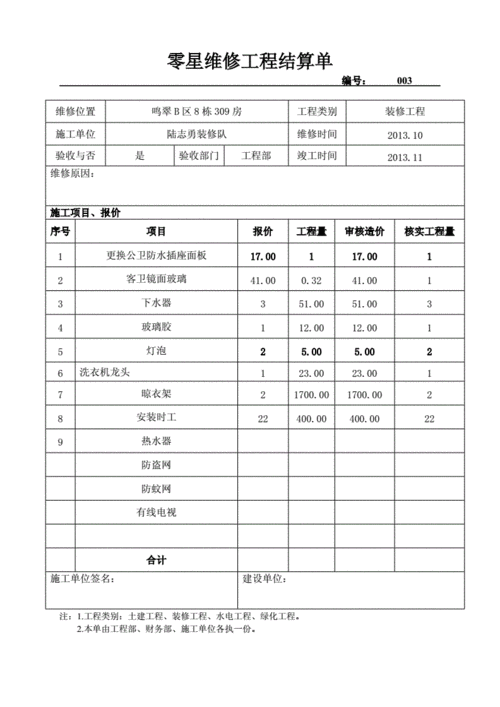 2013零星维修工程结算单.doc