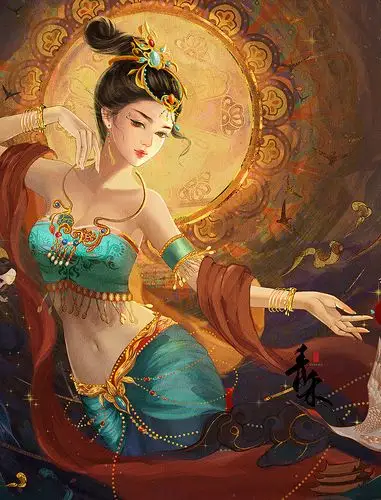 敦煌飞天仙女|插画|艺术插画|画画的青禾 - 原创作品 - 站酷 (zcool)