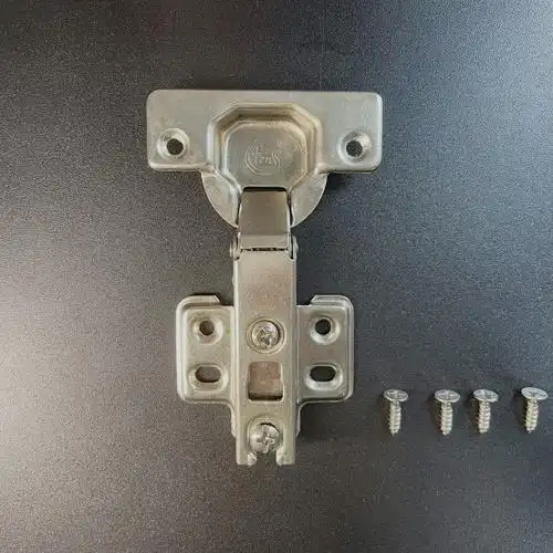 261门板f型铰链普通二段力橱柜五金衣柜门连接件飞机烟斗合页全盖