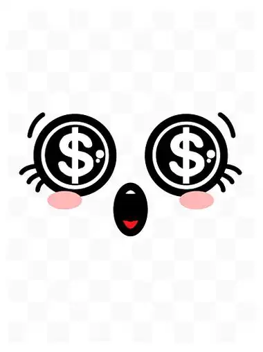 张着嘴而且满眼 i>都 /i> i>是 /i>钱