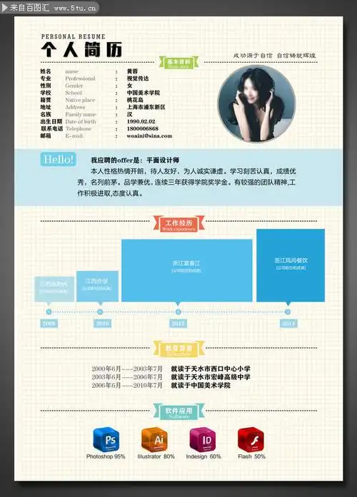通用版本个人求职简历_个人简历模板ps下载-3a图片网