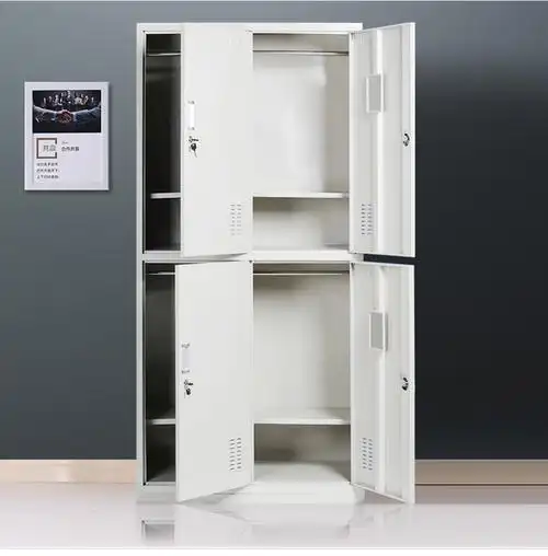 京东包邮埃克林aikelin四门员工更衣柜铁皮储物柜带锁物品收纳柜07mm