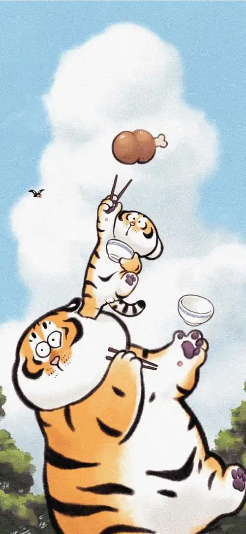 "超可爱的胖虎"手机高清壁纸·图源:不二马大叔&我不是胖虎君·原图