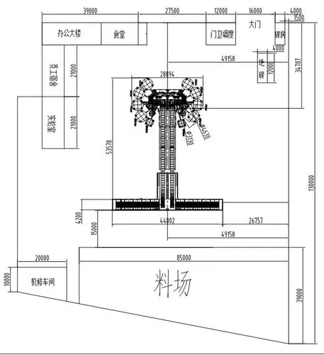 急需预拌混凝土搅拌站的总平面布置图,谢谢!