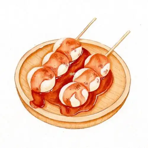 手绘插画临摹no698糯米团子