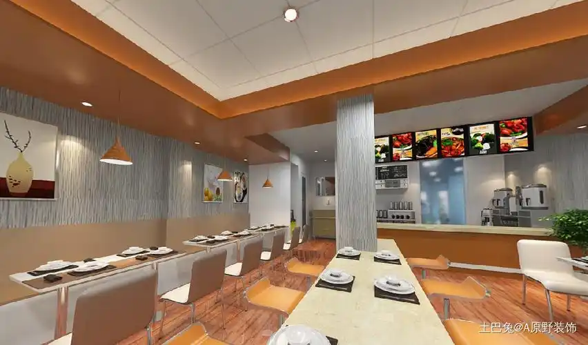 30平简约小餐馆!快餐文化!功能区现代简约功能区设计图片赏析