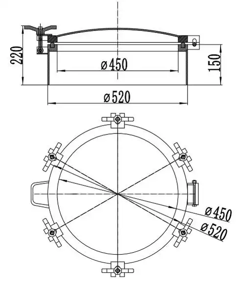 碳钢快开人孔盖dn500 浓硫酸快开人孔盖 碳钢人孔盖