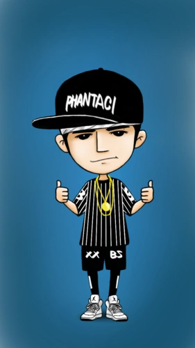 原创 手绘 壁纸 卡通 q版 周杰伦 棒棒哒 人父 时尚 嘻哈