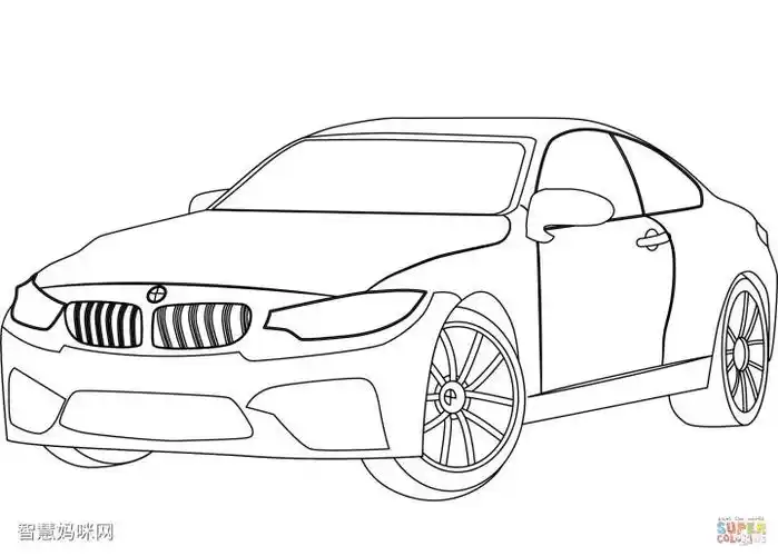 宝马m4线稿图片