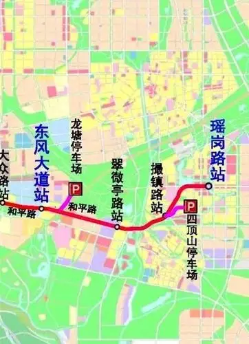 合肥地铁6号线 二期规划图(东风大道站东延瑶岗路站)