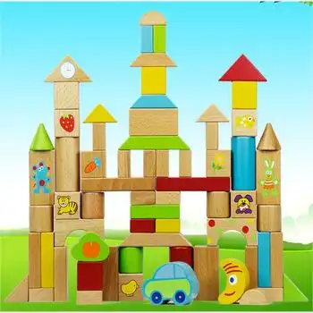 parkfield 早教益智儿童拼装玩具礼物 大块实木宝宝启蒙积木6138