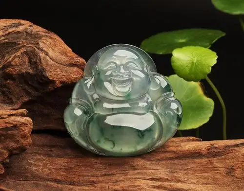 展示与对比:天然翡翠玉佛吊坠挂件 缅甸冰糯种翡翠佛公项链弥勒佛玉坠