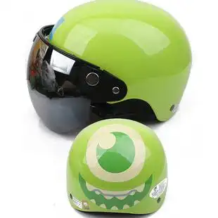 头盔 三皇冠 大眼怪成人卡通夏盔 迪斯尼怪兽大学 摩托车头盔 男女