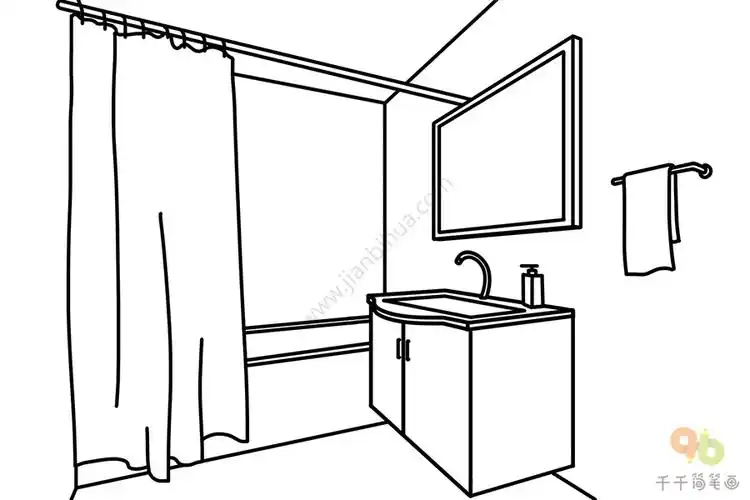 洗手间浴室简笔画