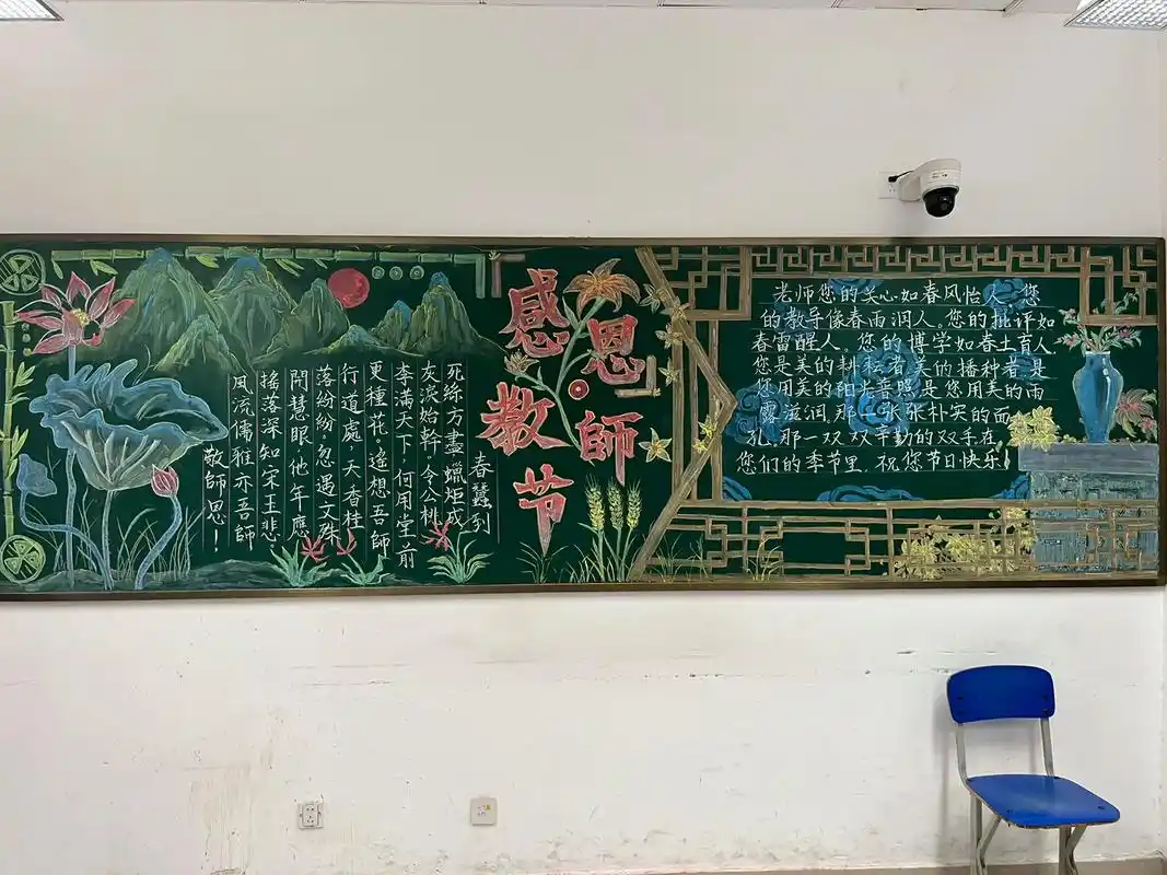 教师节快乐,感谢可爱的孩子们.#黑板报粉笔画 #粉笔画 - 抖音