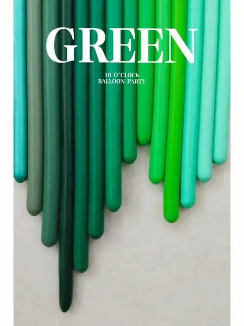 长条气球色卡绿色系