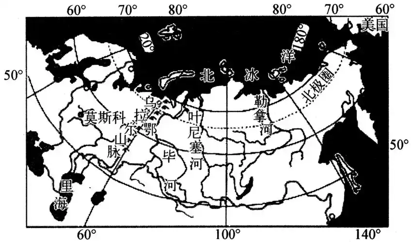 (2)乌拉尔山,乌拉尔河,______________海,大高加索山脉,黑海与土镀滗