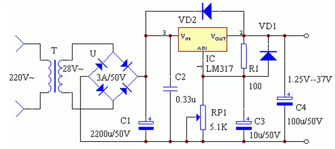 三端线性稳压器工作原理与典型应用电路分析78xx与lm317