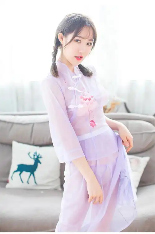 情趣内衣性感复古旗袍透明民国风学妹套装诱惑透视短裙夜店制服诱惑女