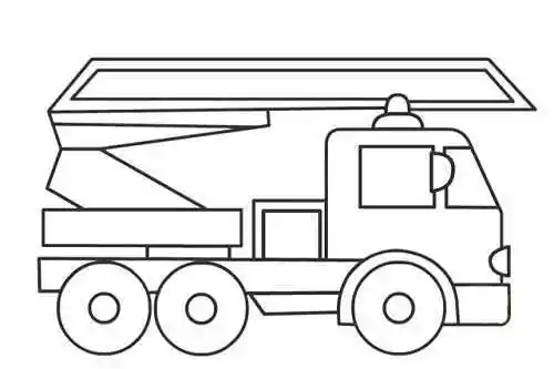 消防车3-6岁儿童简笔画 消防车简笔画带颜色步骤