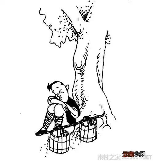 大树下乘凉的人2简笔画