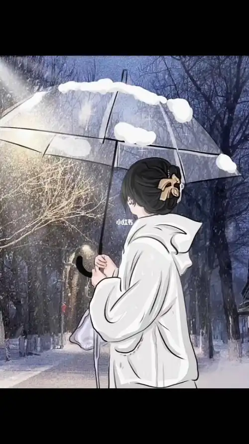 是独自撑伞的小女生