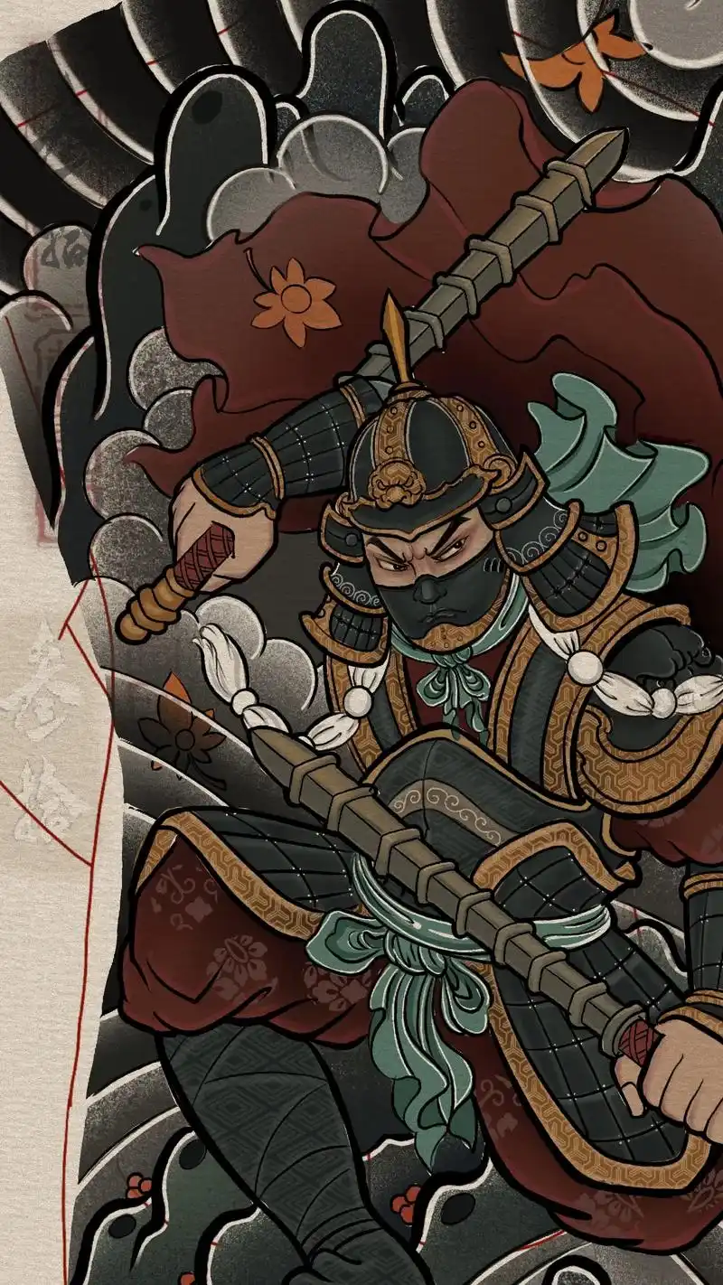 老传统满背手稿 #老传统纹身手稿 #老传统水浒人物手稿 #纹身设计