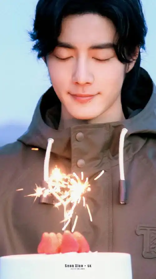 肖战工作室发了18张照片##肖战许了个愿