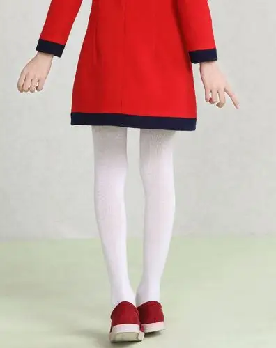 女童白色连体裤袜