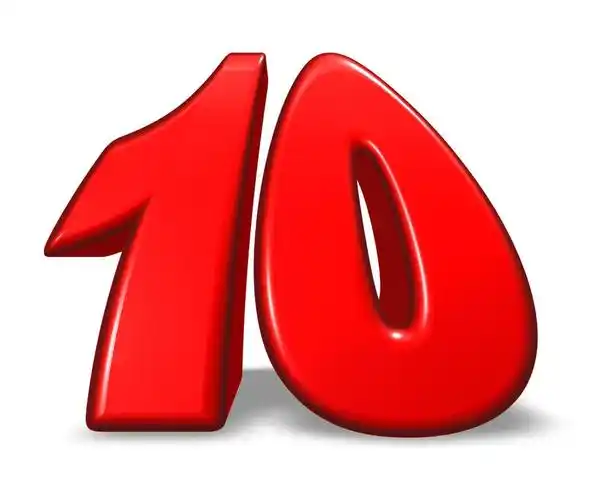 数字十,卡通白色背景-3d 图第十号