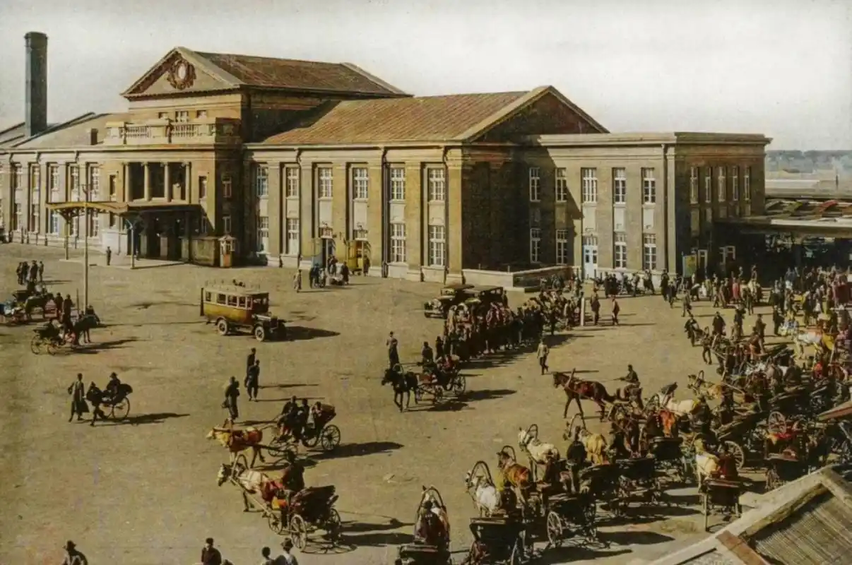 二十世纪三十年代的长春站,此照片转自,三省写真账!