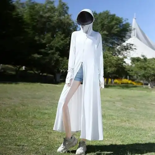 夏季防紫外线冰丝大帽檐厂家透气防晒衣服茉寻女士防晒衣长款