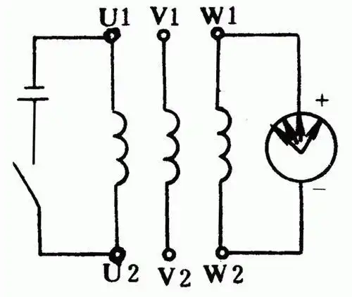 三相异步电动机定子绕组的首尾端判别方法