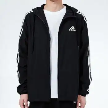 adidas阿迪达斯男装春秋款运动透气宽松连帽休闲梭织夹克外套gv5256 c
