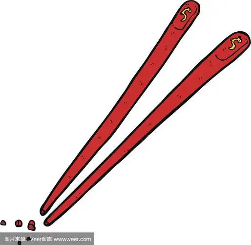 筷子,卡通,可爱的,矢量,食品