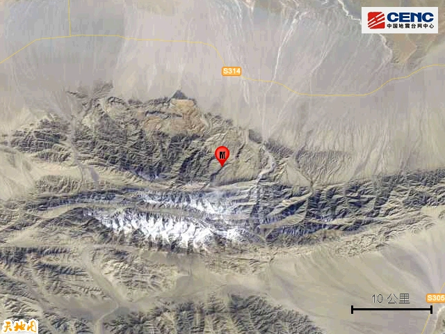 甘肃酒泉市阿克塞县发生39级地震