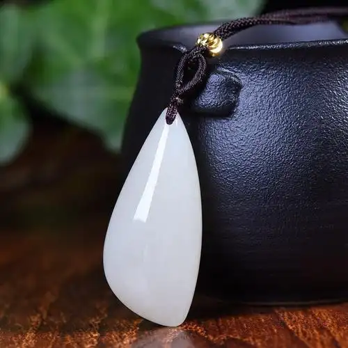 支持鉴定/一件代发/送证书 和田玉裸面吊坠随形白玉水滴裸石吊坠