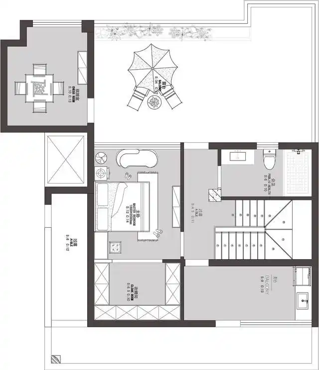 顶复式轻奢设计,楼梯连接的是一家之和谐