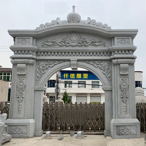 石雕大门石柱大理石门柱别墅门楼门牌柱子小区门口摆件花岗岩柱子