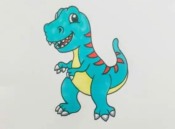 恐龙简笔画霸王龙彩色
