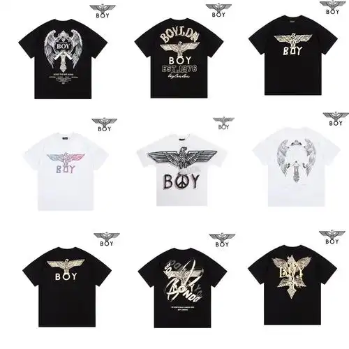 boy潮牌短袖t恤夏季24新款老鹰翅膀烫金印花圆领纯棉男女同款情侣