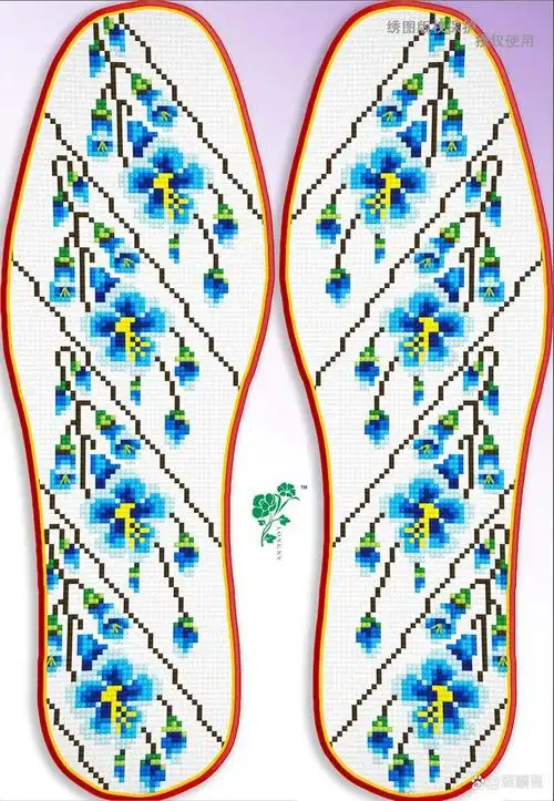 几何梅花鞋垫图样八双,十字绣鞋垫图样欣赏!