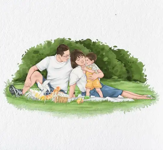 一家三口|插画|艺术插画|叫我小茗就行 - 原创作品 - 站酷 (zcool)