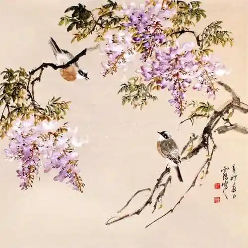 袁金奎写意紫藤专题技法班7幅只需100元