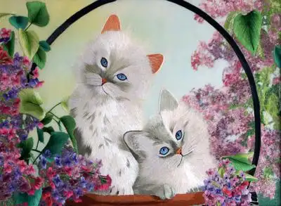 苏绣单面绣 姚叶工作室《猫》