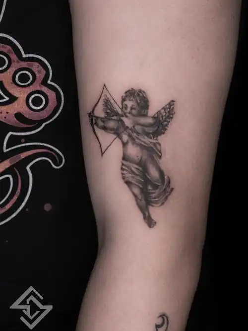 情侣丘比特_纹身图案手稿图片_晨子的纹身作品集